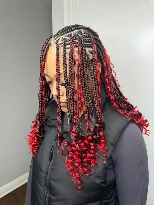 Fulani braid pattern with neat front-to-back sections.