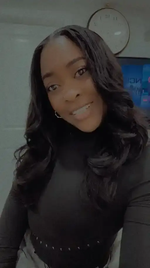 Traditional sew-in with glossy layered curls.